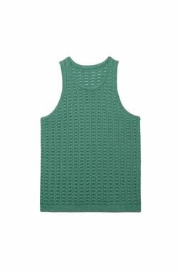 NEW MAVRANS men's salt water knit tank in green